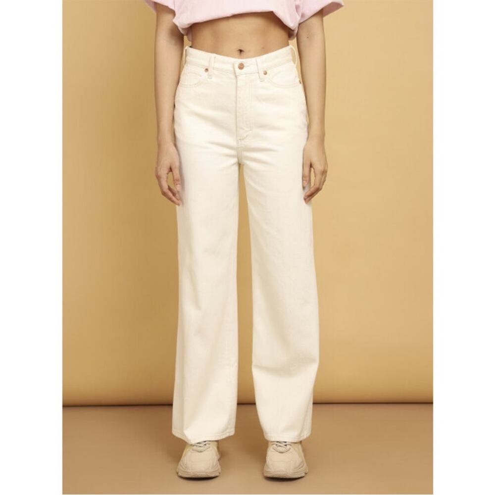 Wrangler Women's Cream Workdwide Wide Leg Jeans